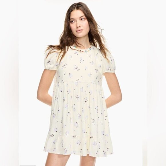 Aritzia SUNDEH Zane puff-sleeve Cottagecore floral butter yellow dress SZ Medium - Picture 15 of 16